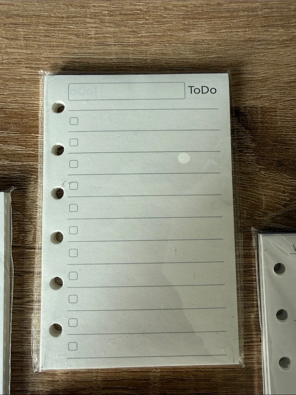 NWT Paper Planner Refill Pack - 6 Ring White To-Do & Weekly Pages for Agenda